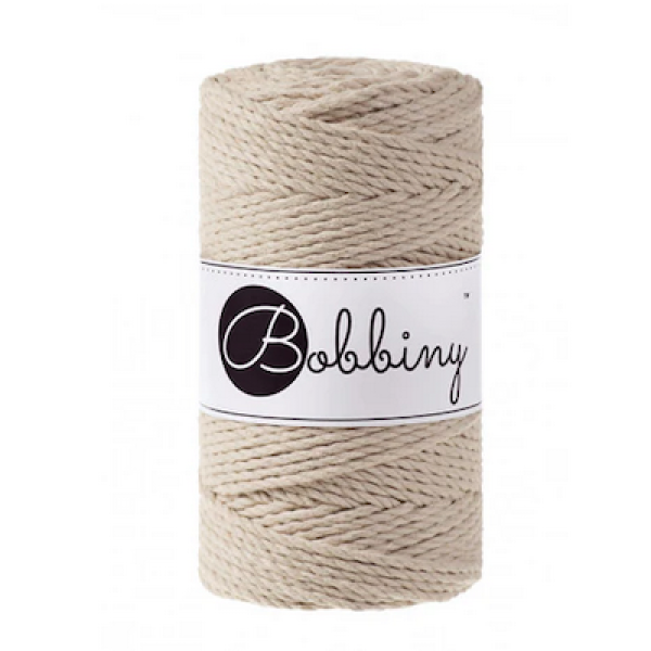 Bobbiny Makramee Kordel 3PLY 3 mm - Beige